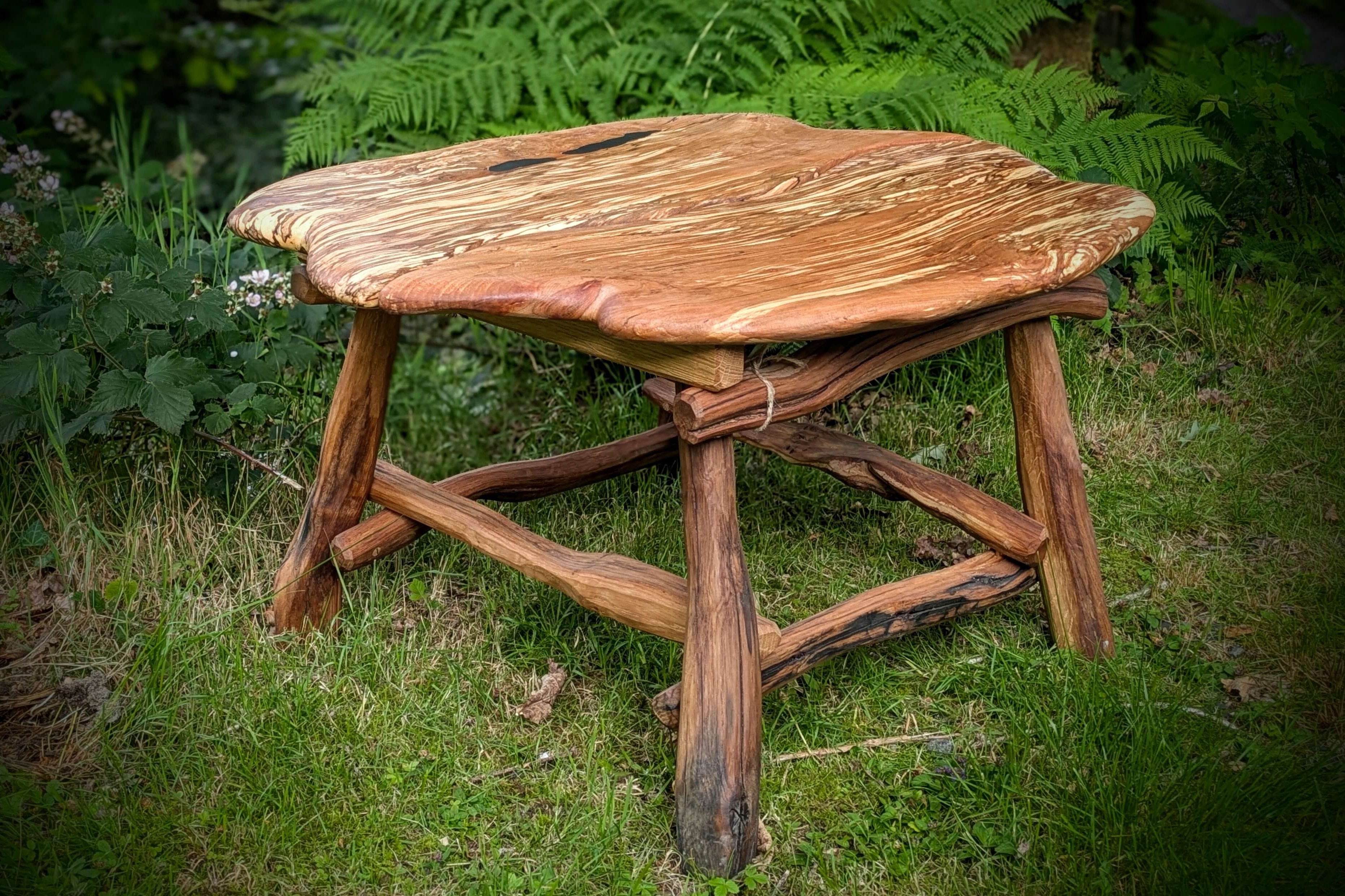 Mixed wood coffee table made from reclaimed welsh timber