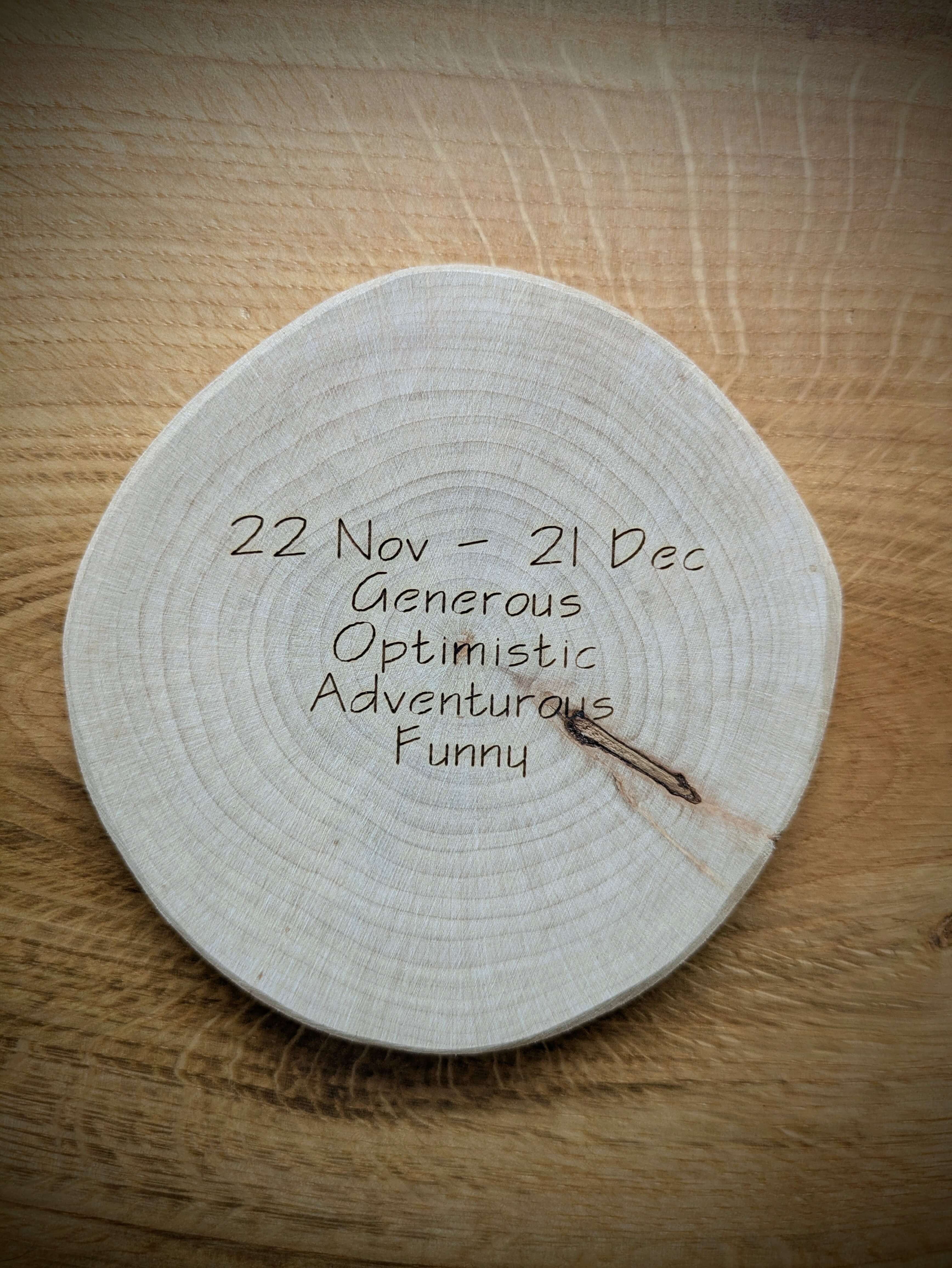 Zodiac Kosmic Coaster on reclaimed Welsh timber