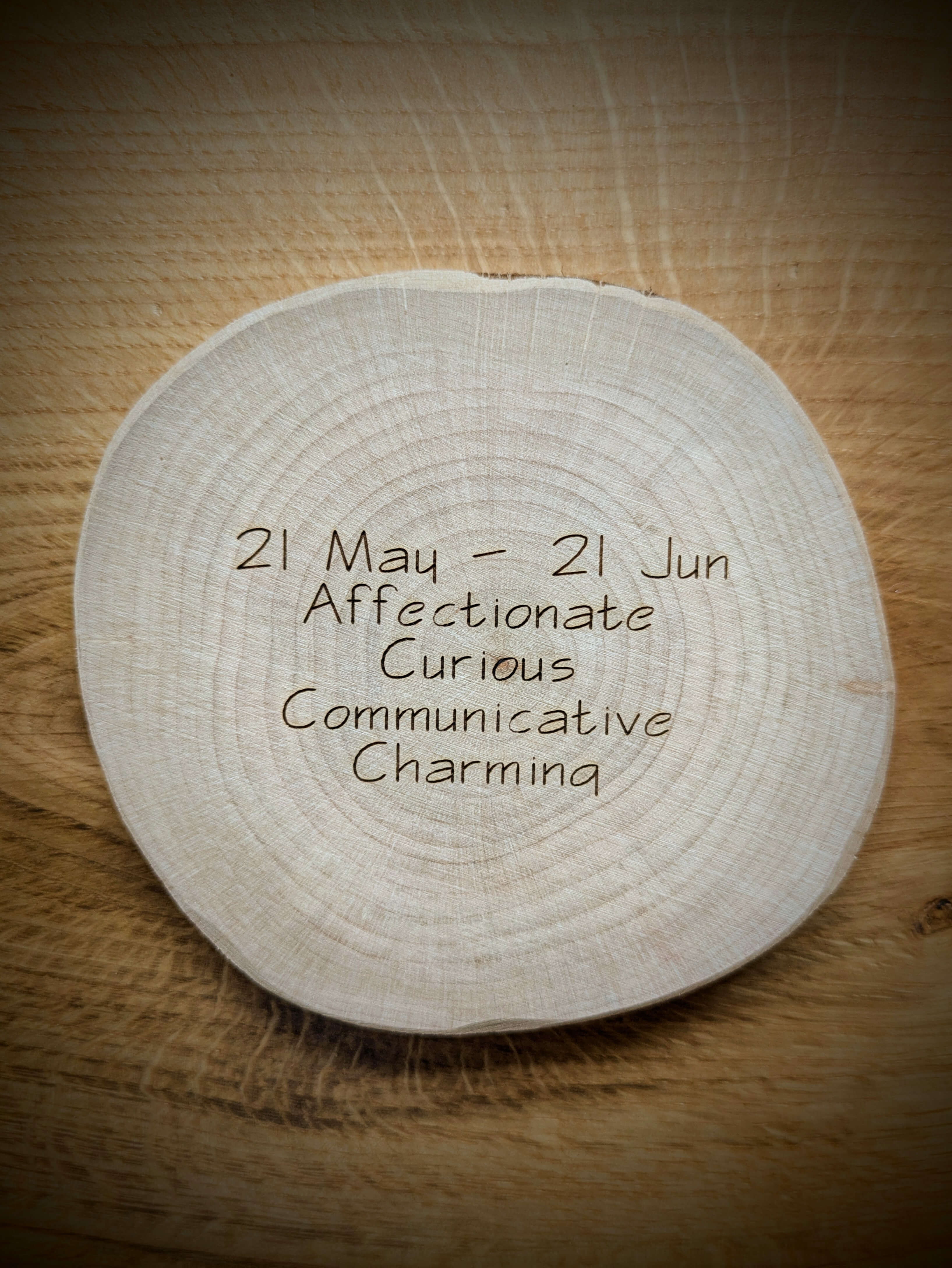 Zodiac Kosmic Coaster on reclaimed Welsh timber