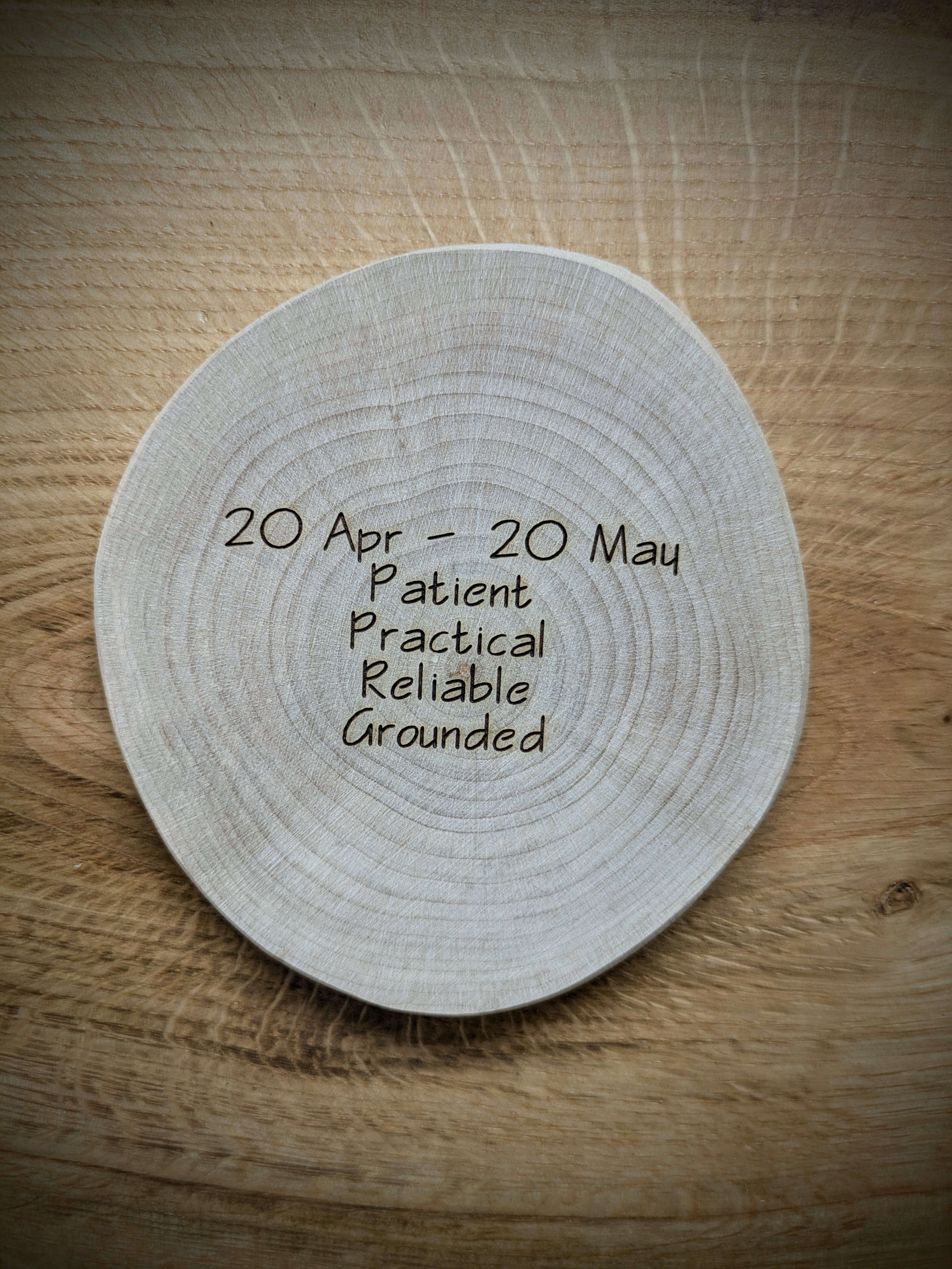Zodiac Kosmic Coaster on reclaimed Welsh timber