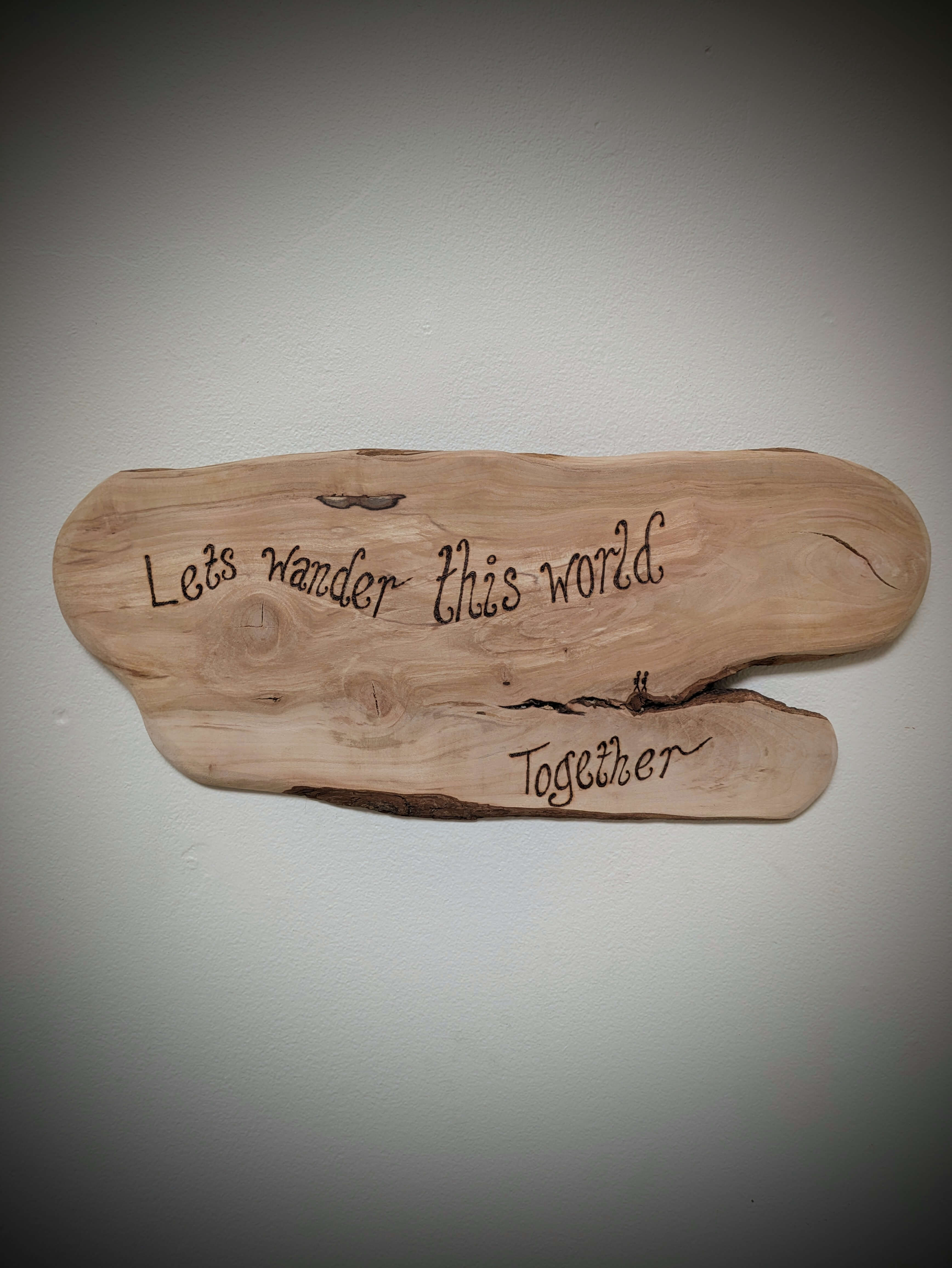 Lets Wander the World Together Pyrography