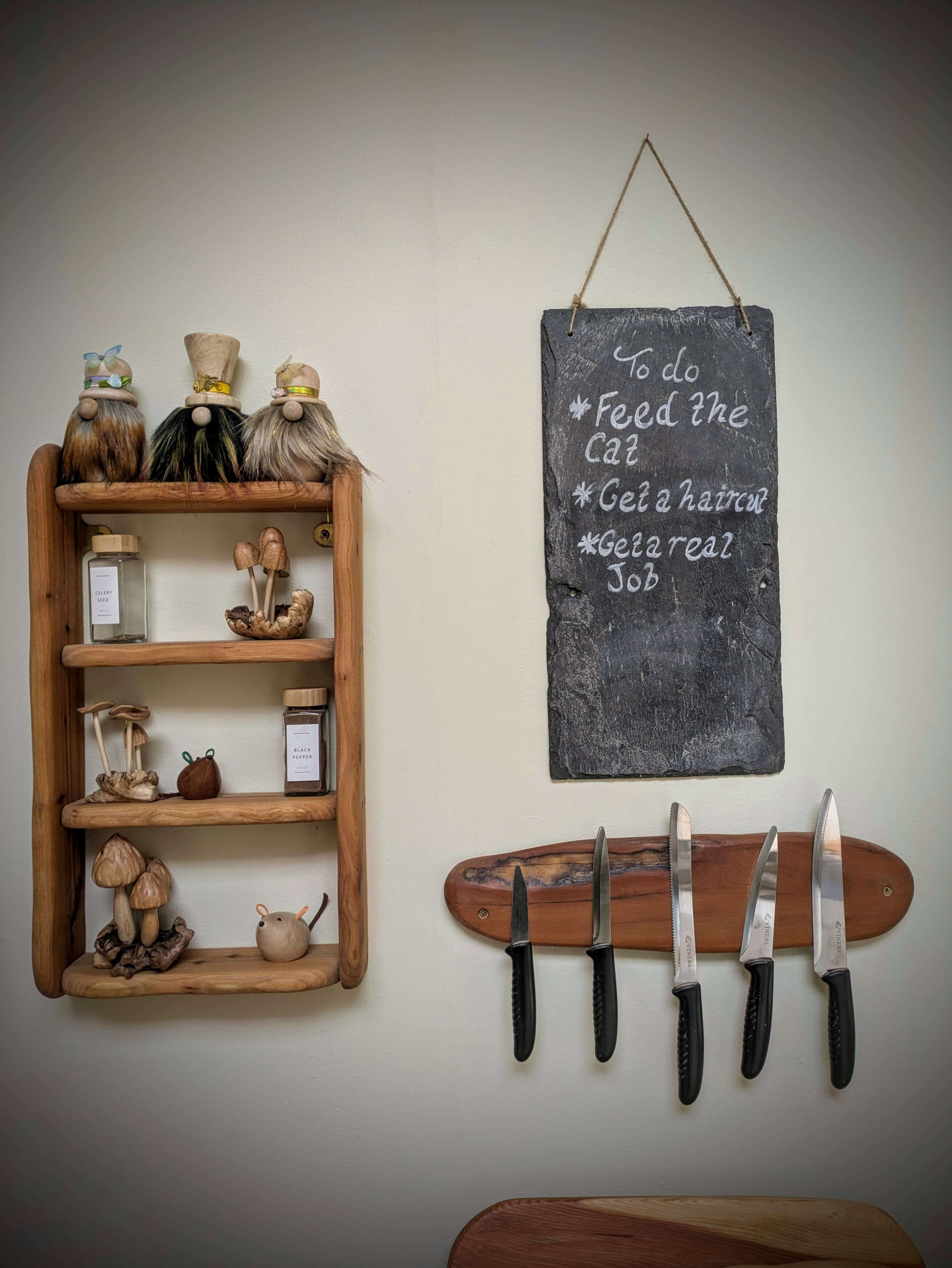 A reclaimed Welsh slate chalk board