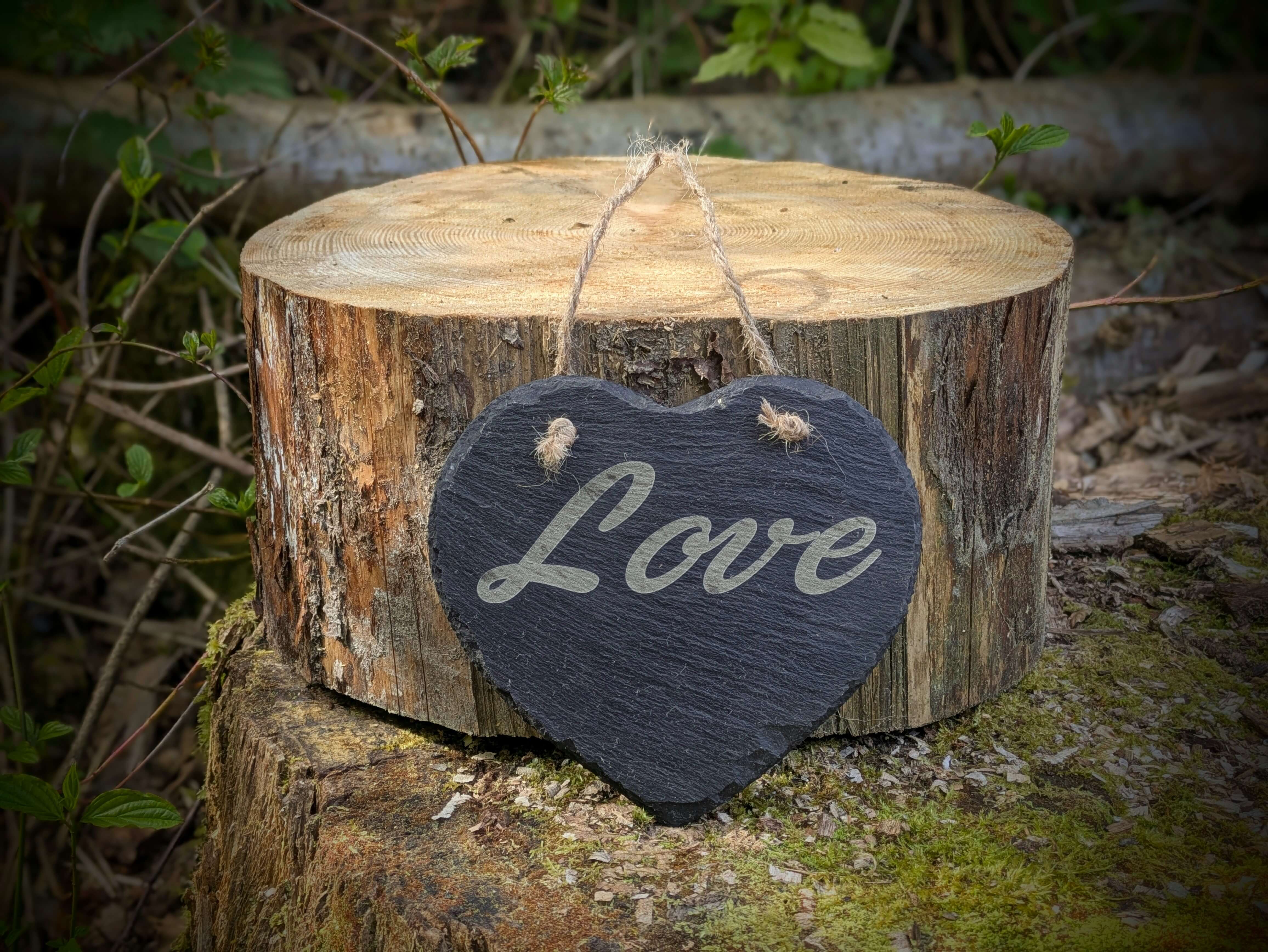 Heart-Shaped Slate Wall Hanging