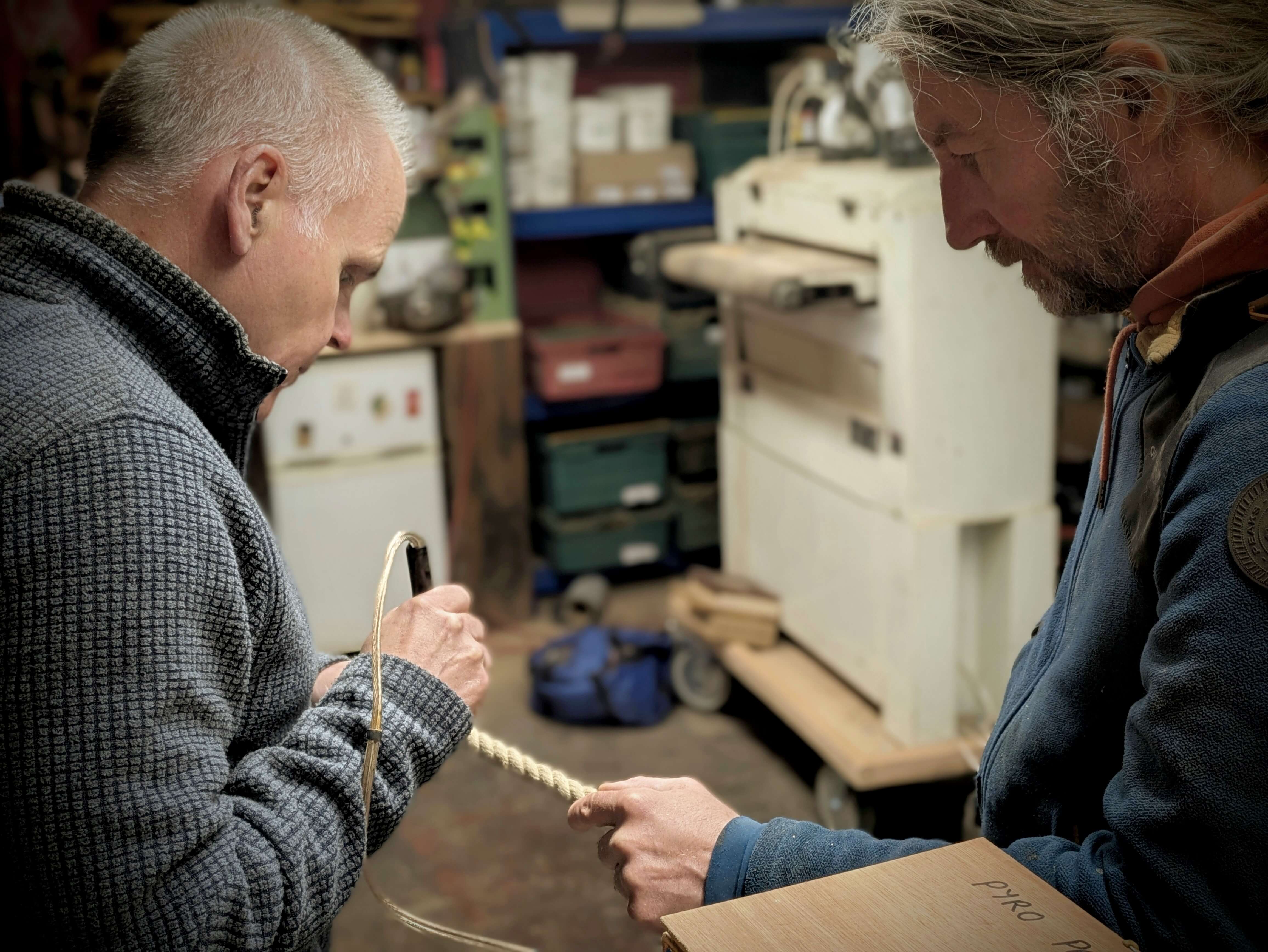 Someone taking part in a make a swing woodworking course