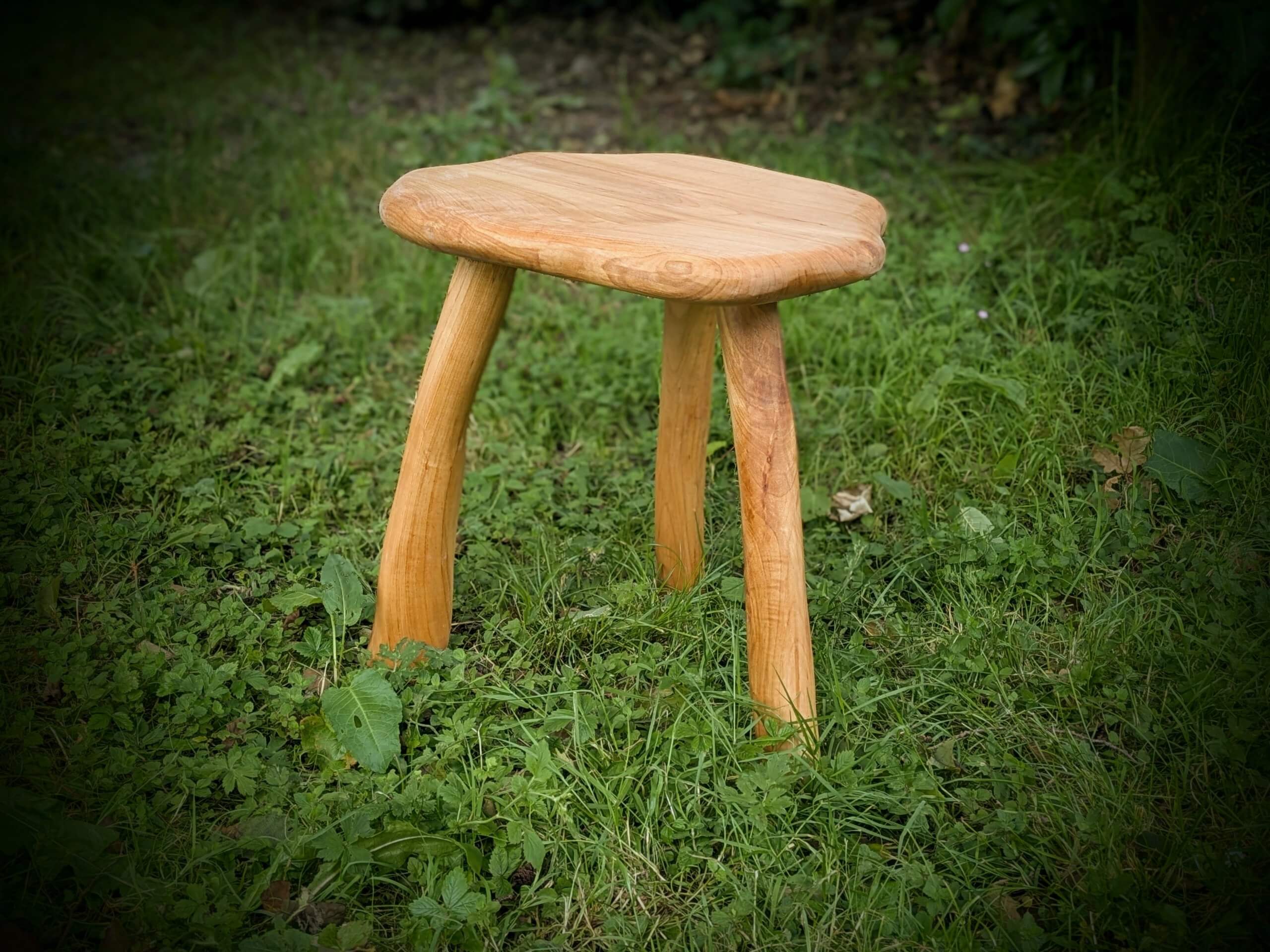 Unique three legged coffee table made from reclaimed Welsh timber