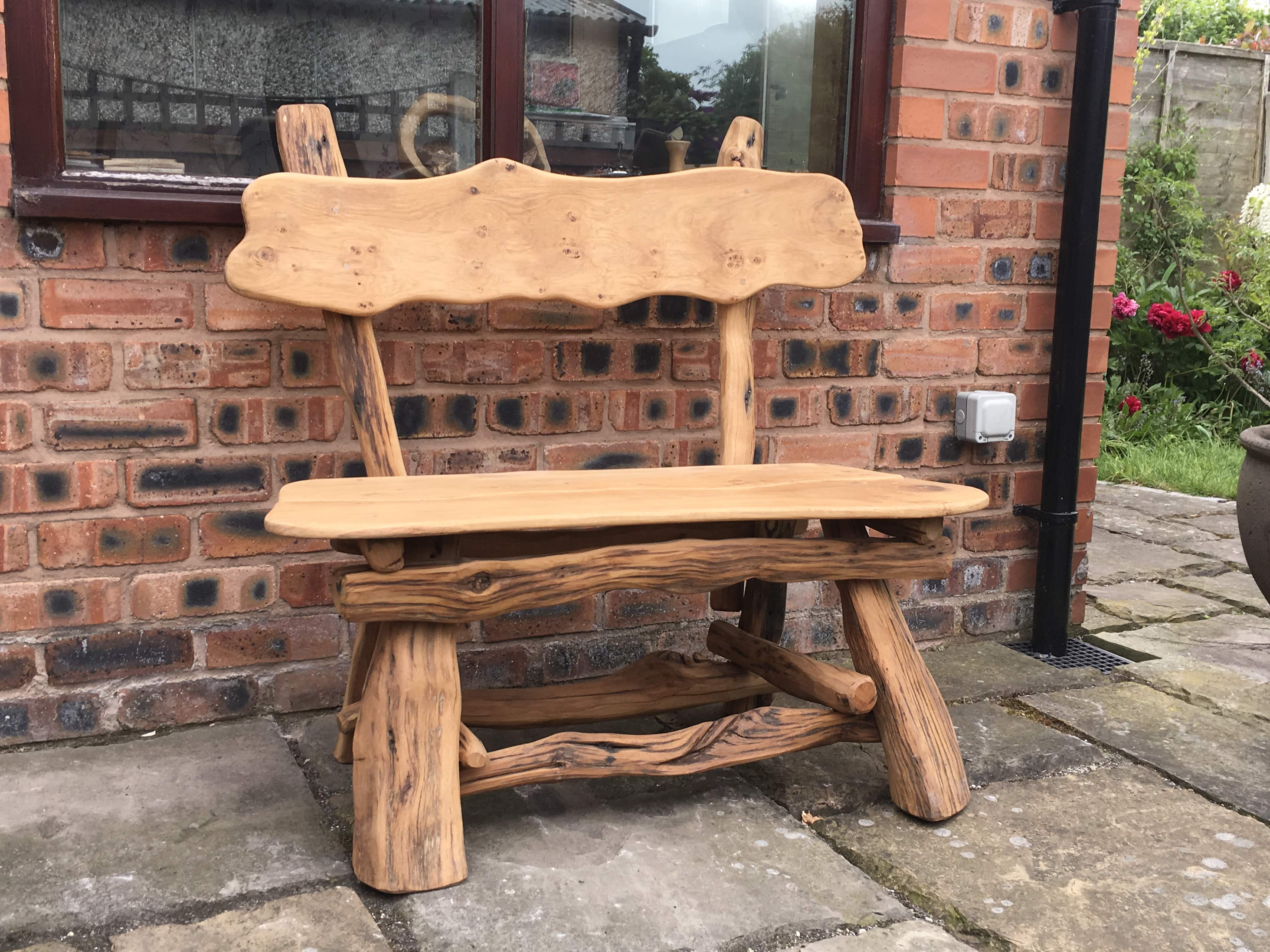 Rustic Salvaged Oak Garden, Kitchen or Cosy Fireplace Bench. Handmade in Wales, UK