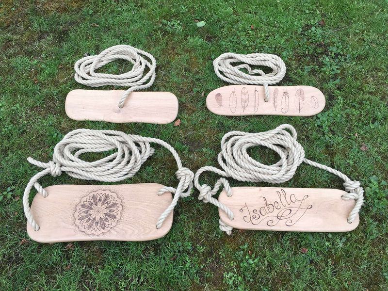 A picture of some rope swings made on a Taran Eco Designs course
