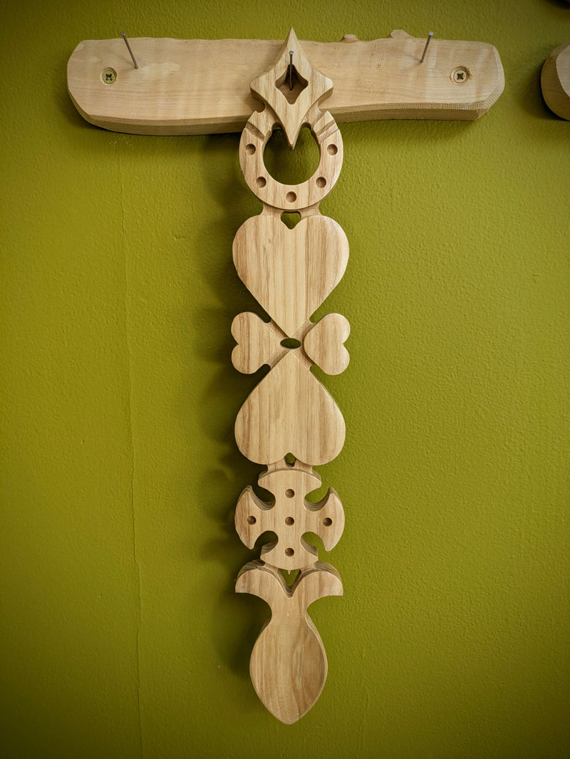Horseshoe, heart, cross love spoon