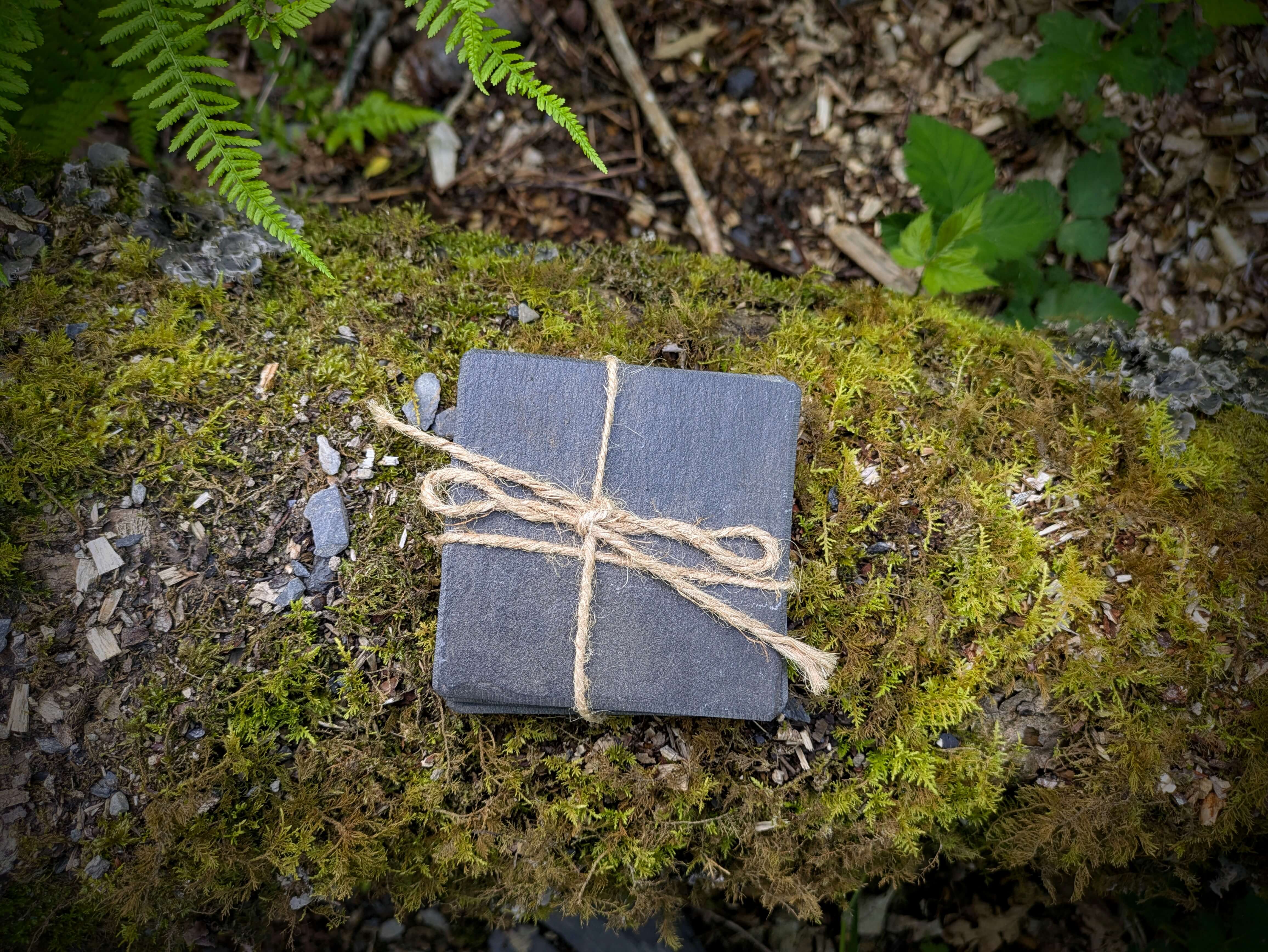 Reclaimed slate coasters