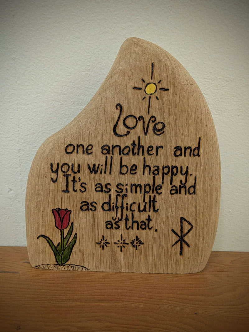 Love One Another Pyrography