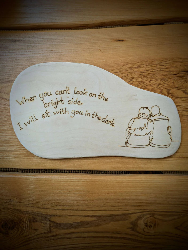 I Will Sit With You in the Dark Pyrography