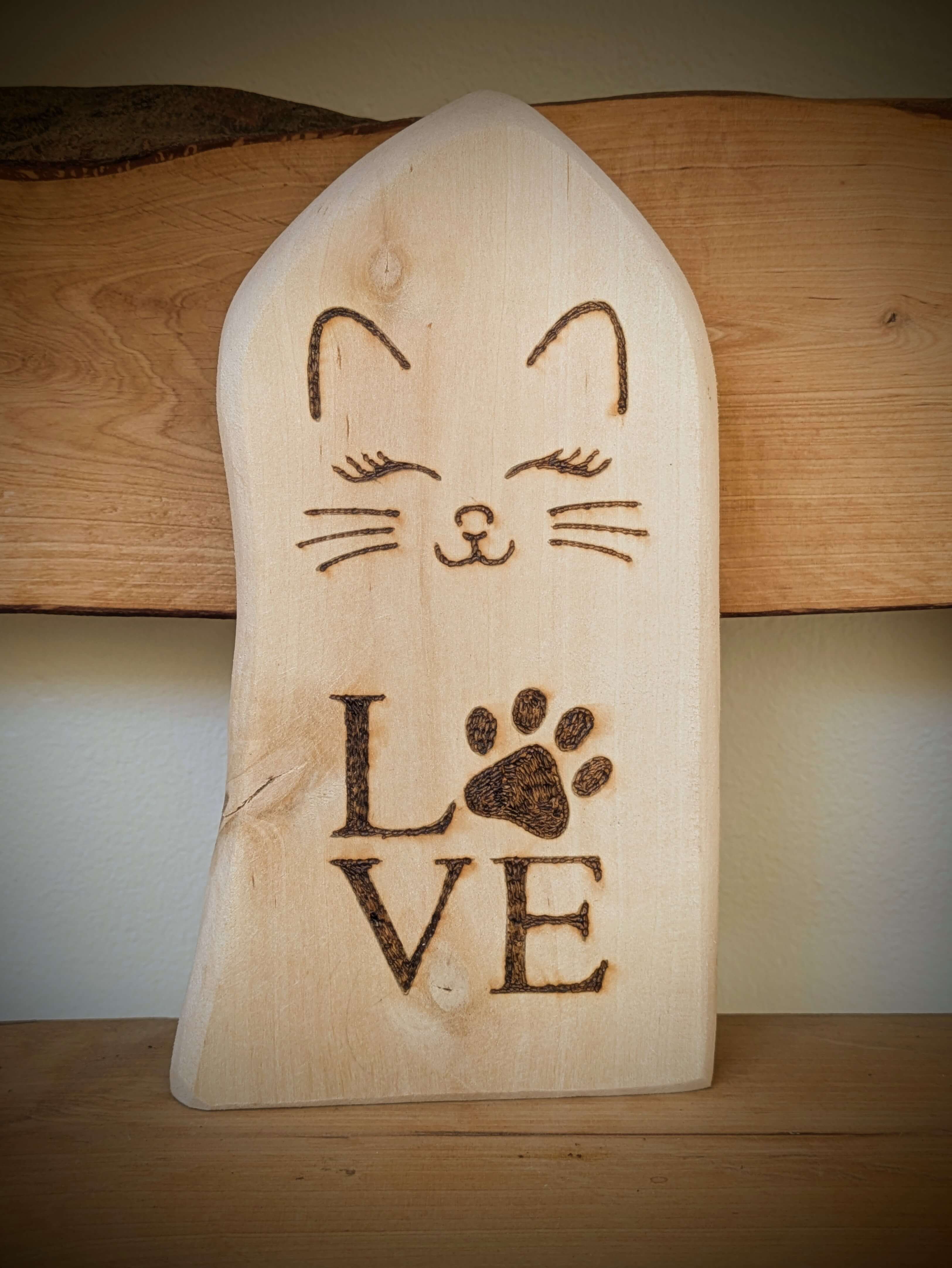 Love Cat Pyrography