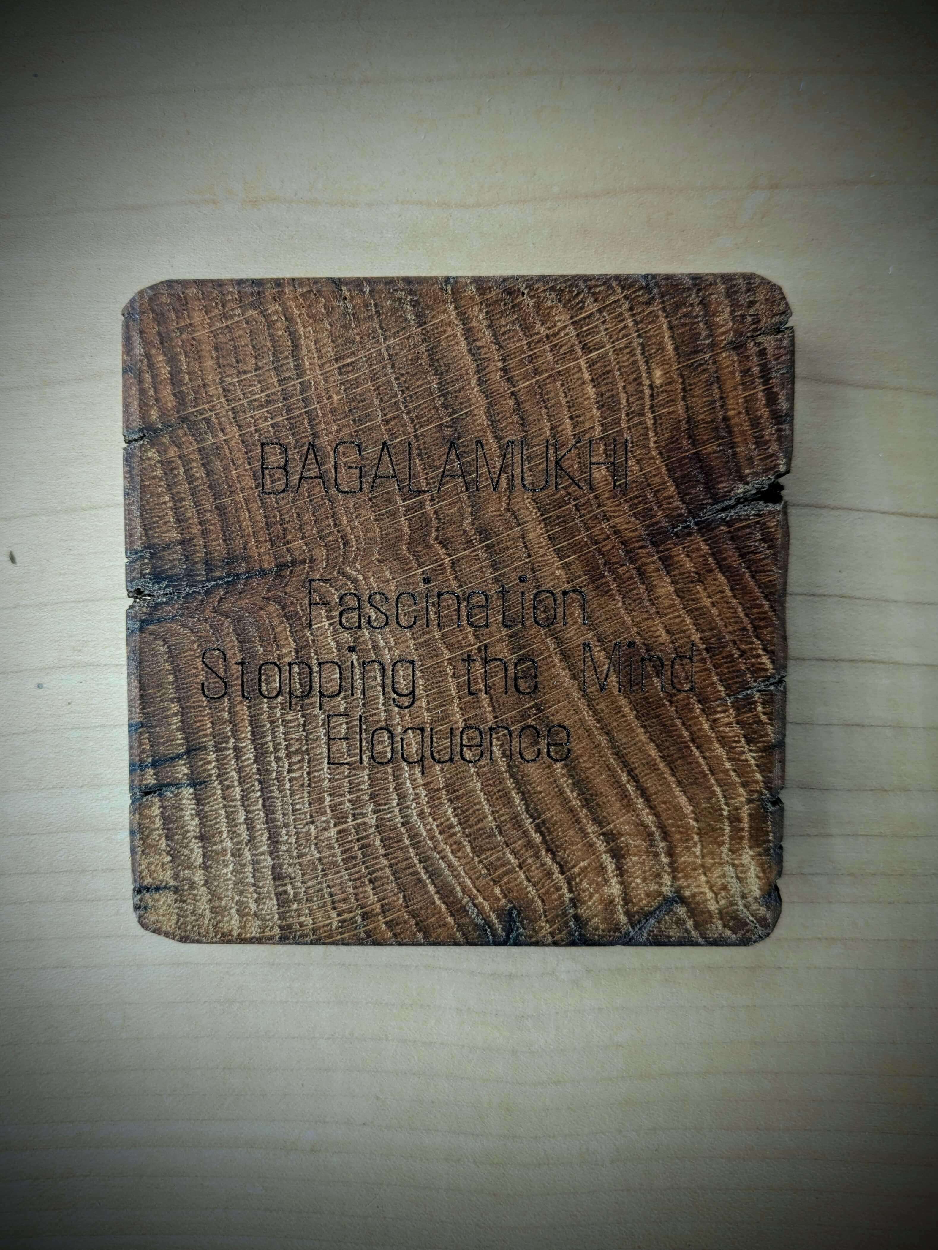 Spiritual cosmic coaster made out of reclaimed Welsh oak fence posts