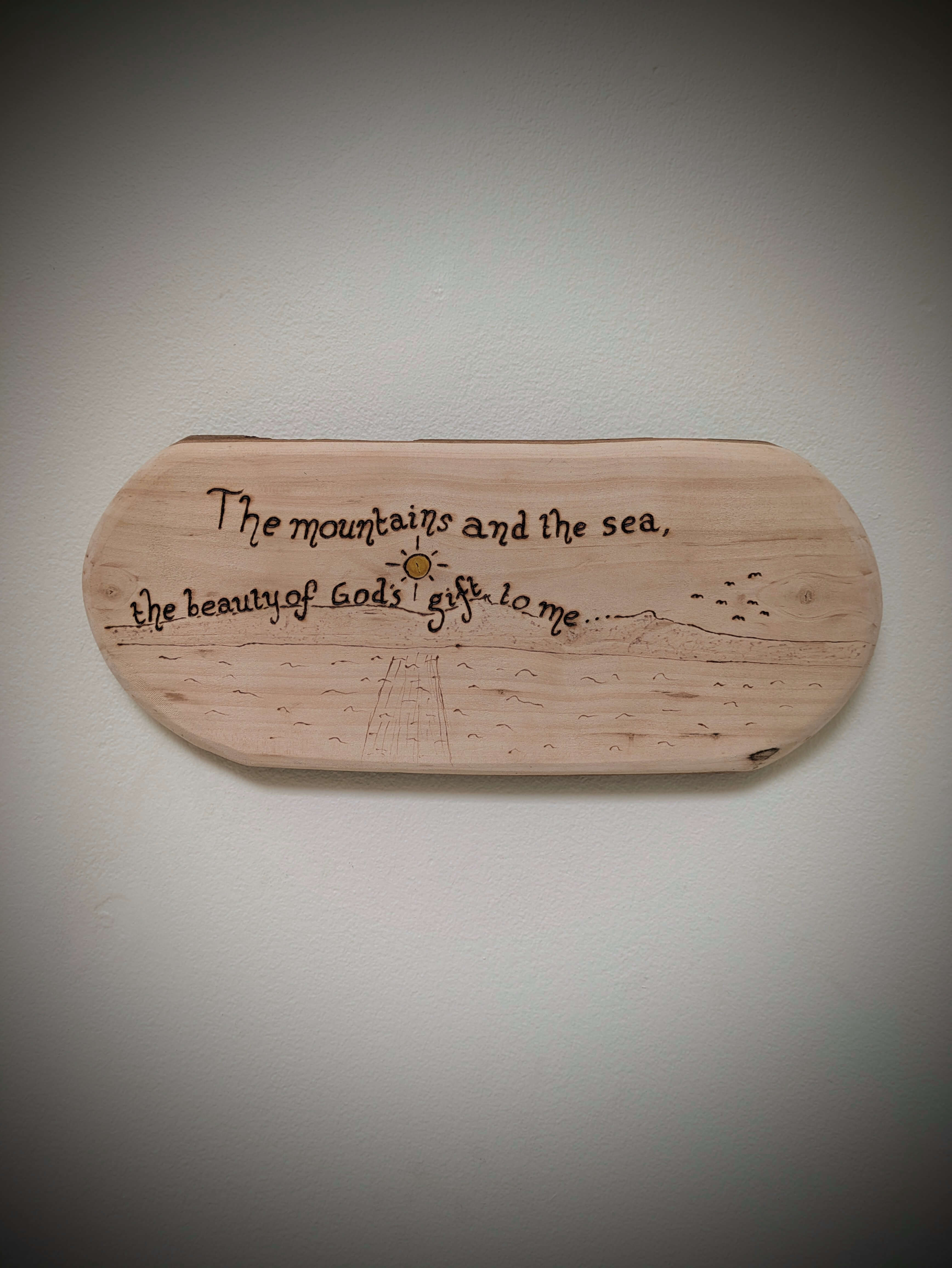 The Mountains and the Sea block and wall hanging