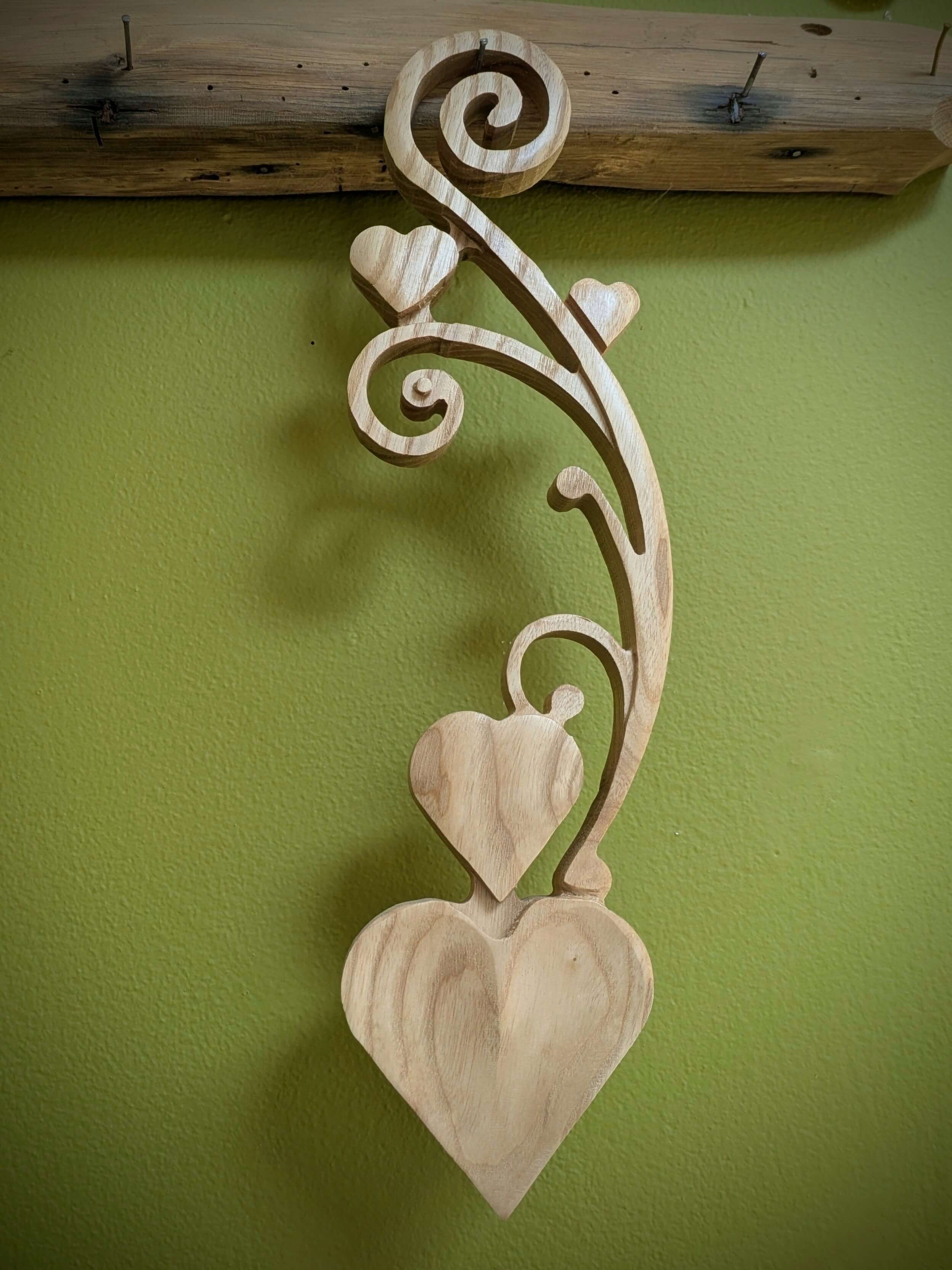 Large Swirl Heart Welsh Love Spoon