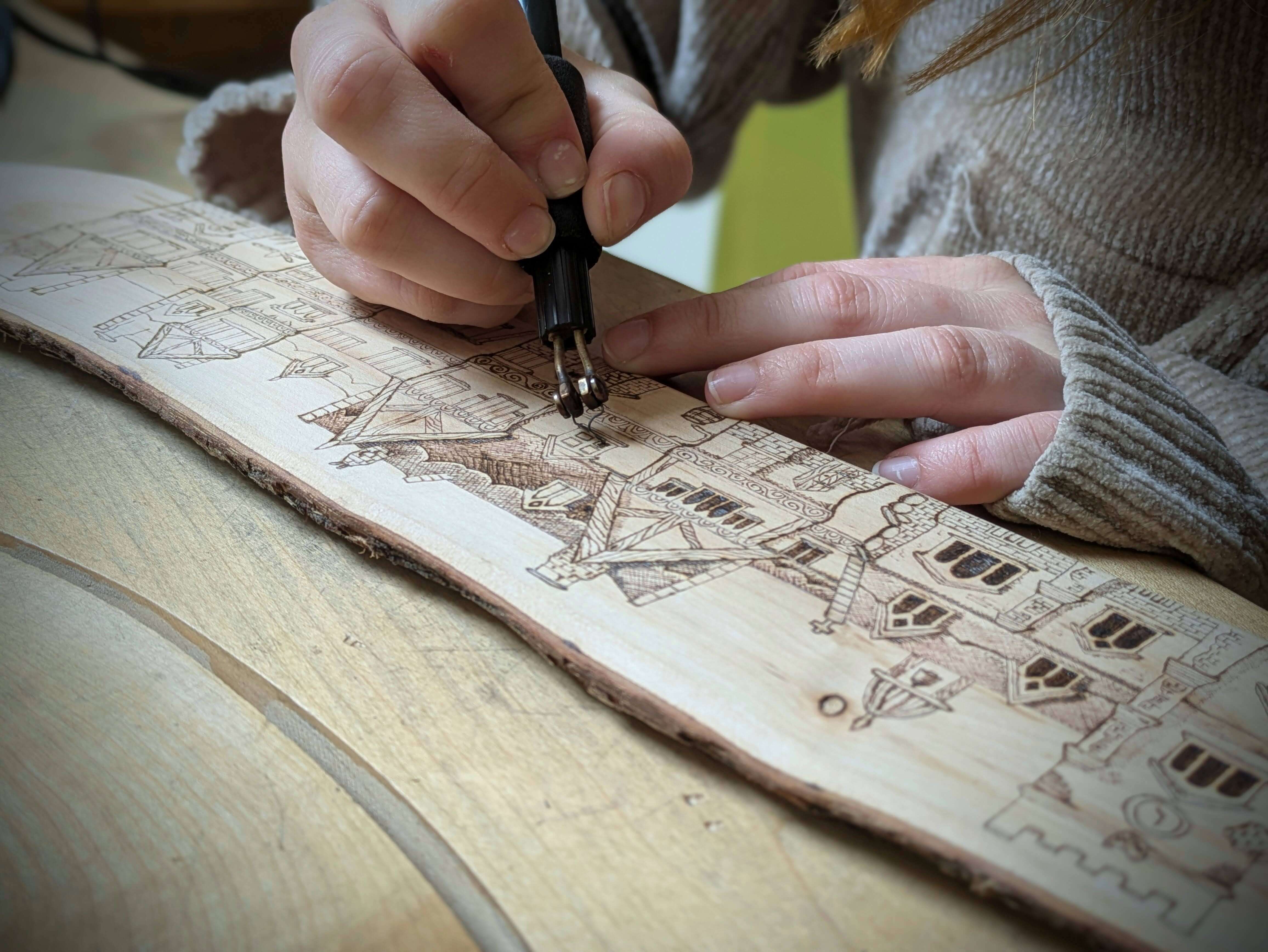 A pyrography/ woodburning workshop