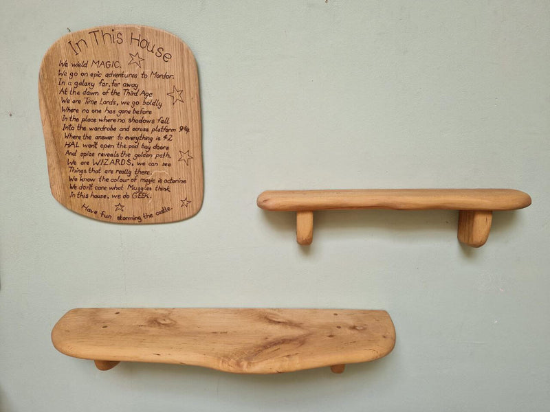 A picture of a shelf made on the Taran Eco Design woodwork course
