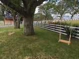 A picture of two rope swings made on a woodwork course at Taran Eco Designs
