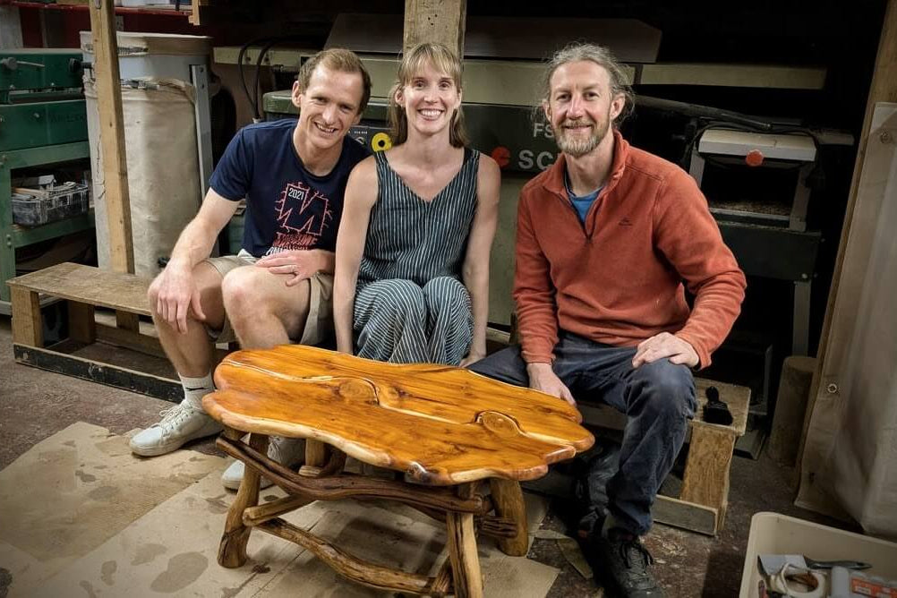 A couple on a woodworking course in Wales
